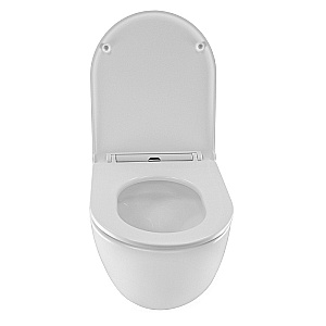 Унитаз подвесной Azario Pro PRO-0001 UQ3 белый, безободковый, с крышкой микролифт, слив торнадо купить в интернет-магазине Sanbest