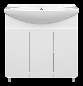 Тумба с раковиной Misty Чегет - 85 П-Чег-01085-011 белая для ванной в интернет-магазине Sanbest