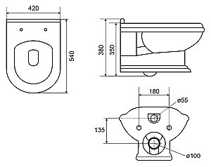 Унитаз подвесной Cezares King Palace CZR-163-TH купить в интернет-магазине Sanbest