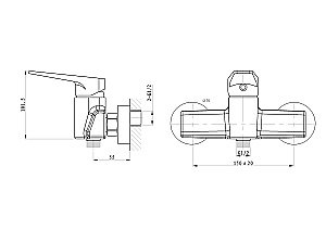 Смеситель для душа WONZON & WOGHAND ATHENS, Хром (WW-084101-CR) купить в интернет-магазине сантехники Sanbest