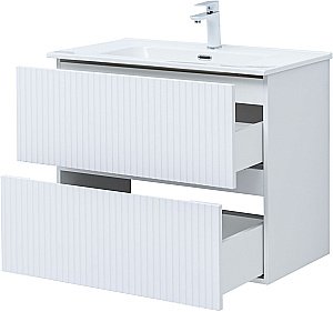 Тумба с раковиной Aquanet Джейн 80 белая матовая для ванной в интернет-магазине Sanbest