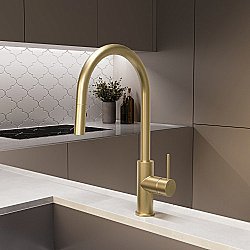 Смеситель для кухни Vincea City VKF-2C1BG брашированное золото купить в интернет-магазине сантехники Sanbest