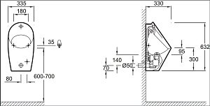 Писсуар Jacob Delafon PATIO E1547-00 купить в интернет-магазине Sanbest