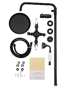 Душевая система с термостатом WONZON & WOGHAND RETRO, Черный матовый (WW-B3041-MB) купить в интернет-магазине сантехники Sanbest