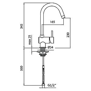 Смеситель для кухни Webert Kitchen Indo Plus IP920302015 купить в интернет-магазине сантехники Sanbest