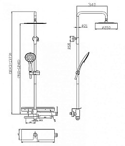 Душевая система BelBagno ETNA ETN-VSCM-IN сатин купить в интернет-магазине сантехники Sanbest