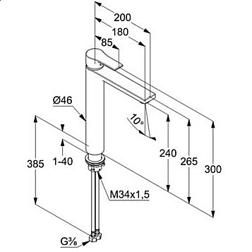 Смеситель для раковины KLUDI ZENTA SL 482563965 черный матовый купить в интернет-магазине сантехники Sanbest