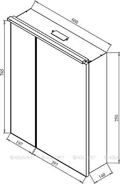 Зеркальный шкаф De Aqua Алюминиум 261757 60 черный купить в интернет-магазине сантехники Sanbest