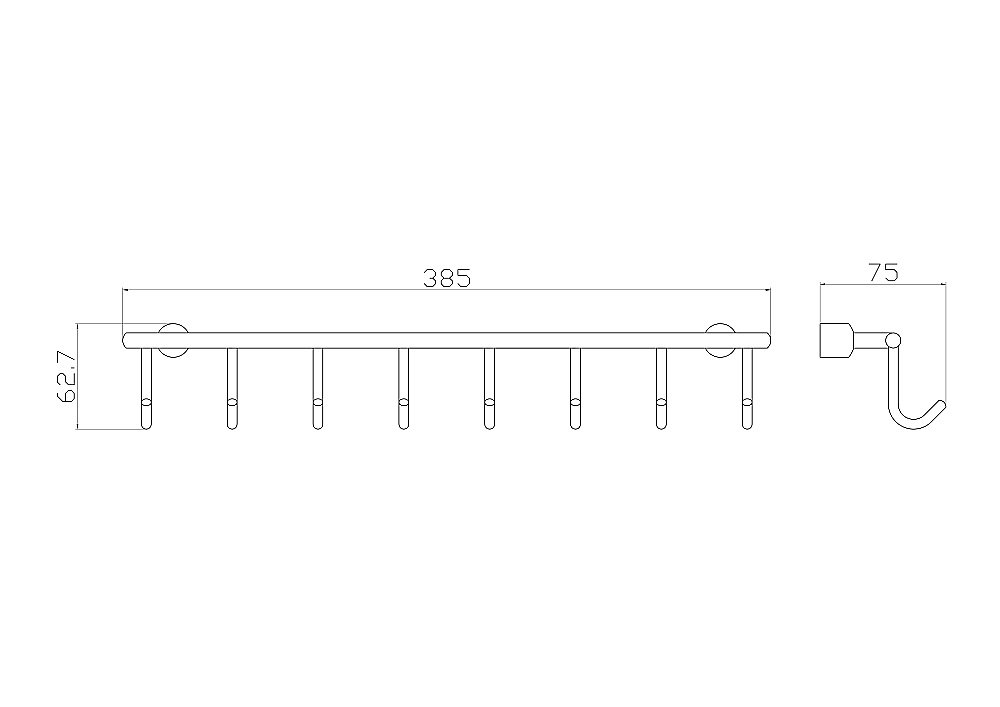Крючок WONZON & WOGHAND WW-9382-8 хром купить в интернет-магазине сантехники Sanbest
