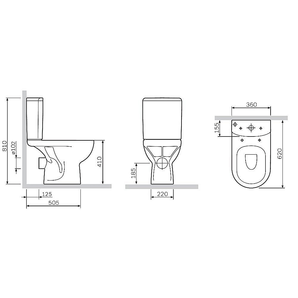Унитаз-компакт AM.PM Gem C908600SC белый, с бачком, безободковый купить в интернет-магазине Sanbest