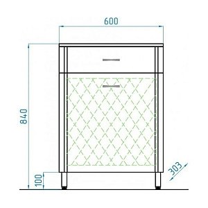 Комод напольный Style Line Эко Стандарт ТН 60 с корзиной для ванной в интернет-магазине сантехники Sanbest