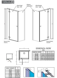 Душевой уголок Radaway Essenza New KDJ 120х110 купить в интернет-магазине Sanbest