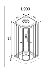 Душевая кабина Deto L 909 N  90х90 купить в интернет-магазине Sanbest