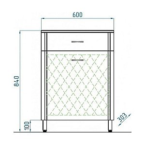 Комод напольный Style Line Эко Стандарт ТН 60 с корзиной для ванной в интернет-магазине сантехники Sanbest
