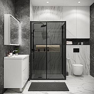 Душевой уголок Grossman Cosmo 130х100 120.K33.02.1310.21.10 стекло тонированное/профиль черный матовый купить в интернет-магазине Sanbest