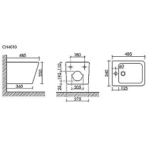Биде подвесное Ceramica Nova Union CN4010MB черное матовое купить в интернет-магазине Sanbest