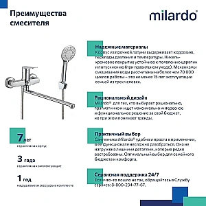 Смеситель для ванны Milardo Demi DEMSB02M02 купить в интернет-магазине сантехники Sanbest