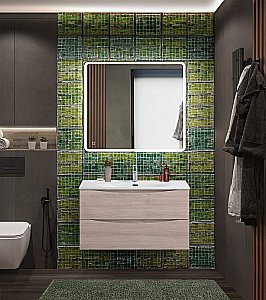 Тумба с раковиной BelBagno MARINO-CER-N-900-2C-SO-RG-P Rovere Grigio для ванной в интернет-магазине Sanbest