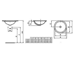 Раковина врезная снизу столешницы Ideal Standard Connect 38 E505201 белая купить в интернет-магазине Sanbest
