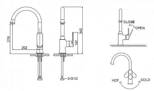 Смеситель для кухни BRAVAT Opal F7125183CP-RUS купить в интернет-магазине сантехники Sanbest