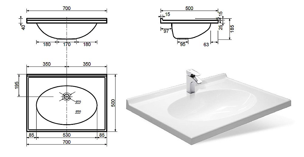 Раковина Эстет Лилия 70 цвет по RAL c блестками купить в интернет-магазине Sanbest