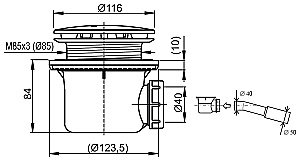 Сифон для поддона Ravak PROFESIONAL X01749 черный матовый купить в интернет-магазине сантехники Sanbest