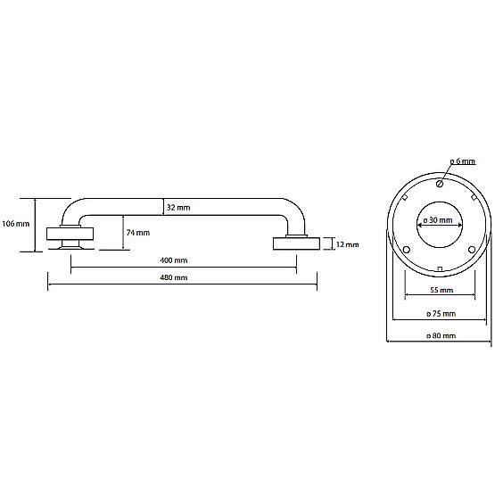 Поручень Bemeta Help 301100403 белый купить в интернет-магазине сантехники Sanbest
