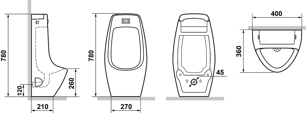 Писсуар Laguraty Sensor 512 купить в интернет-магазине Sanbest