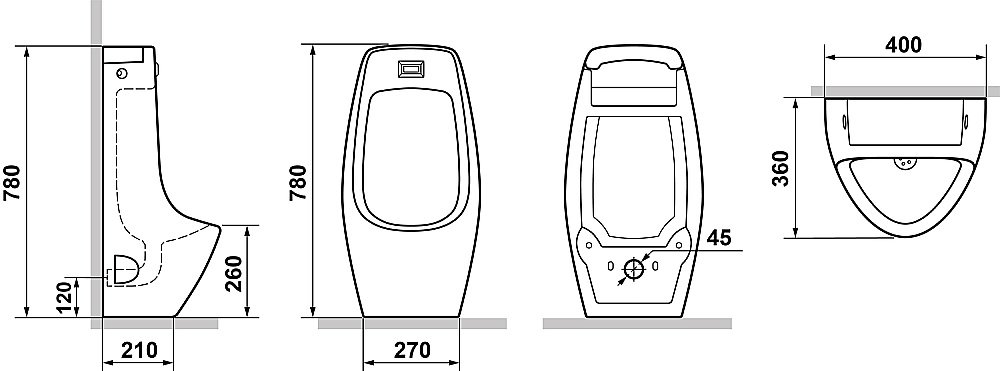 Писсуар Laguraty Sensor 512 купить в интернет-магазине Sanbest
