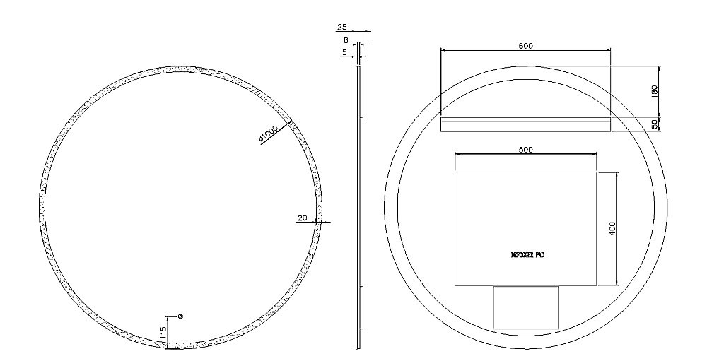 Зеркало Boheme 100 545-100-GM графит в ванную от интернет-магазине сантехники Sanbest