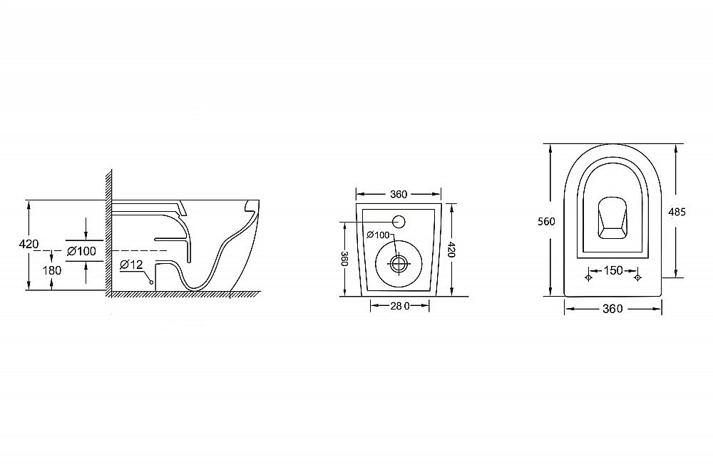 Унитаз ABBER Bequem AC1111 с крышкой микролифт, безободковый купить в интернет-магазине Sanbest