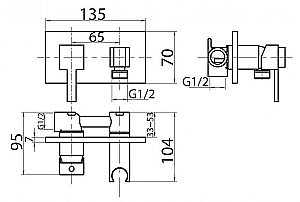 Смеситель для душа Cezares Articoli Vari CZR-DA6-01 купить в интернет-магазине сантехники Sanbest