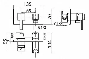 Смеситель для душа Cezares Articoli Vari CZR-DA6-01 купить в интернет-магазине сантехники Sanbest