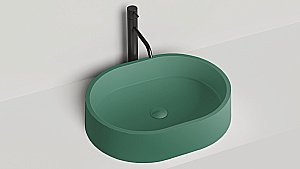 Раковина накладная Salini GLORIA 10 1102211MF 56 из искусственного камня S-Stone, матовая, цвет по RAL полностью купить в интернет-магазине Sanbest