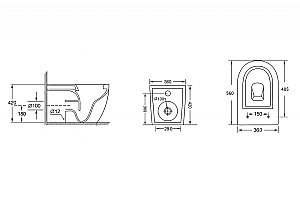 Унитаз ABBER Bequem AC1111 с крышкой микролифт, безободковый купить в интернет-магазине Sanbest