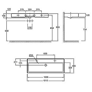 Тумба с раковиной Jacob Delafon VIVIENNE 120 дуб Давос натуральный для ванной в интернет-магазине Sanbest