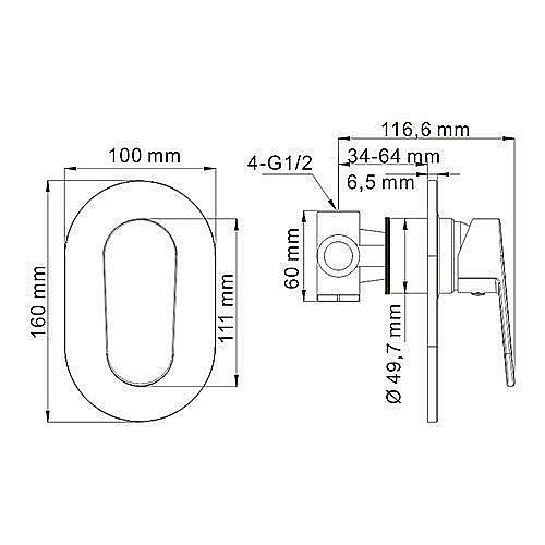 Смеситель для душа WasserKRAFT Donau 5351 купить в интернет-магазине сантехники Sanbest