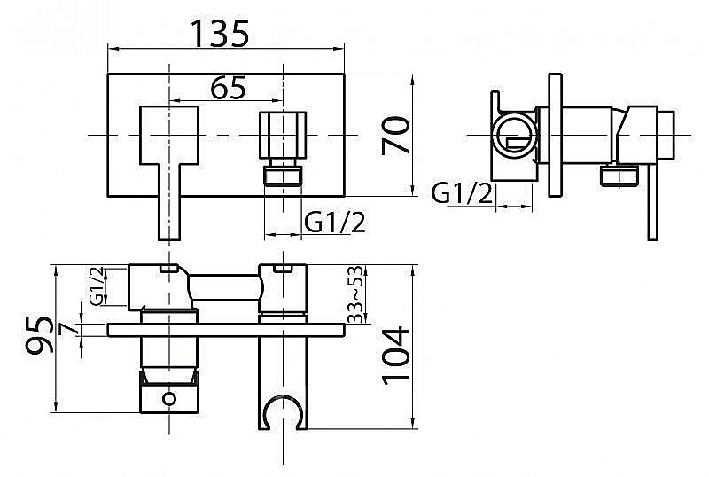 Смеситель для душа Cezares Articoli Vari CZR-DA6-01 купить в интернет-магазине сантехники Sanbest