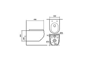 Унитаз подвесной Aquatek Европа AQ1900T-00 белый, с крышкой микролифт, безободковый, слив-торнадо купить в интернет-магазине Sanbest