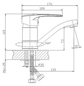 Смеситель для раковины Rossinka T T40-22 купить в интернет-магазине сантехники Sanbest