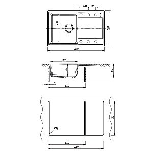 Кухонная мойка Lemark Imandra 760 9910025 антрацит купить в интернет-магазине сантехники Sanbest
