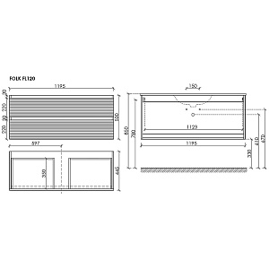 Тумба с раковиной Sancos Folk 120 FL120W Bianco для ванной в интернет-магазине Sanbest