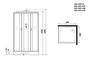 Душевая кабина Niagara Classic NG-1101-14P 90x90 купить в интернет-магазине Sanbest