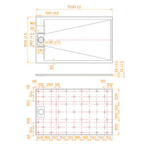 Душевой поддон прямоугольный RGW TUS-W 90x150 купить в интернет-магазине Sanbest