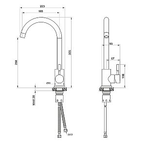 Смеситель для кухни Olive's BALEAR 13435-1BLW белый купить в интернет-магазине сантехники Sanbest
