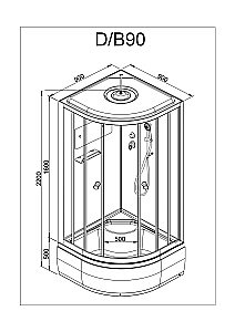 Душевая кабина DTO D90SEL с пультом 90х90 купить в интернет-магазине Sanbest