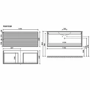 Тумба с раковиной Sancos Folk 120 FL120W Bianco для ванной в интернет-магазине Sanbest