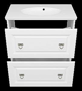 Тумба с раковиной Misty Версаль - 80 П-Вер07080-0112Я белая матовая для ванной в интернет-магазине Sanbest