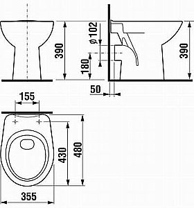 Унитаз приставной Jika Zeta 8.2239.6.000.000.1 белый купить в интернет-магазине Sanbest