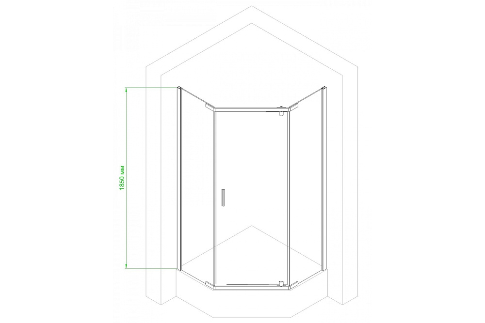 Душевой уголок Royal Bath TR RB1180TR-T-BL 80х110 прозрачное стекло/профиль черный купить в интернет-магазине Sanbest